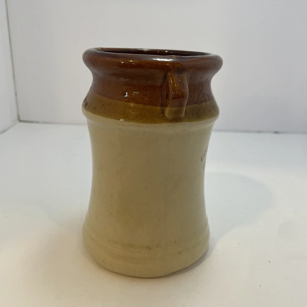 Vintage Country Kitchen Gourmet Toolery Crock Utensil Holder Brown/Tan